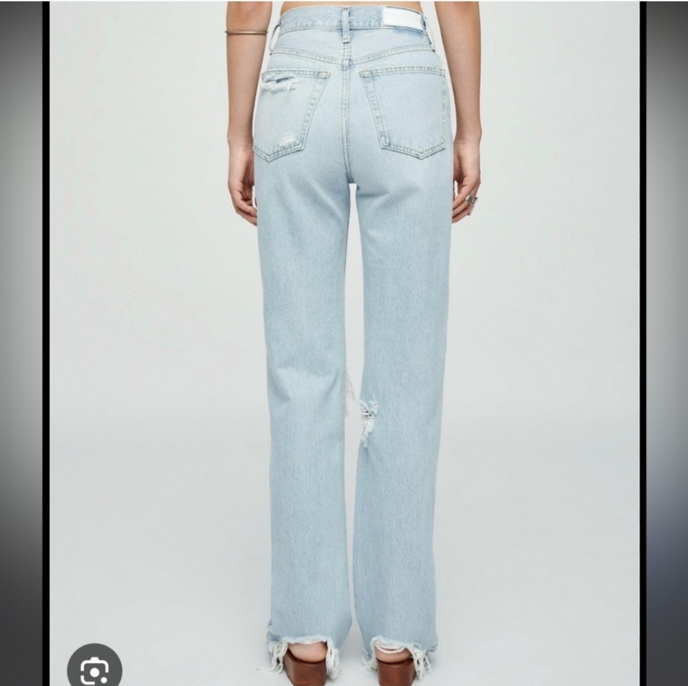 REDONE 90s HIGH RISE LOOSE LIGHT BLUE NU DISCO DESTROY size 24 - Picture 2 of 7